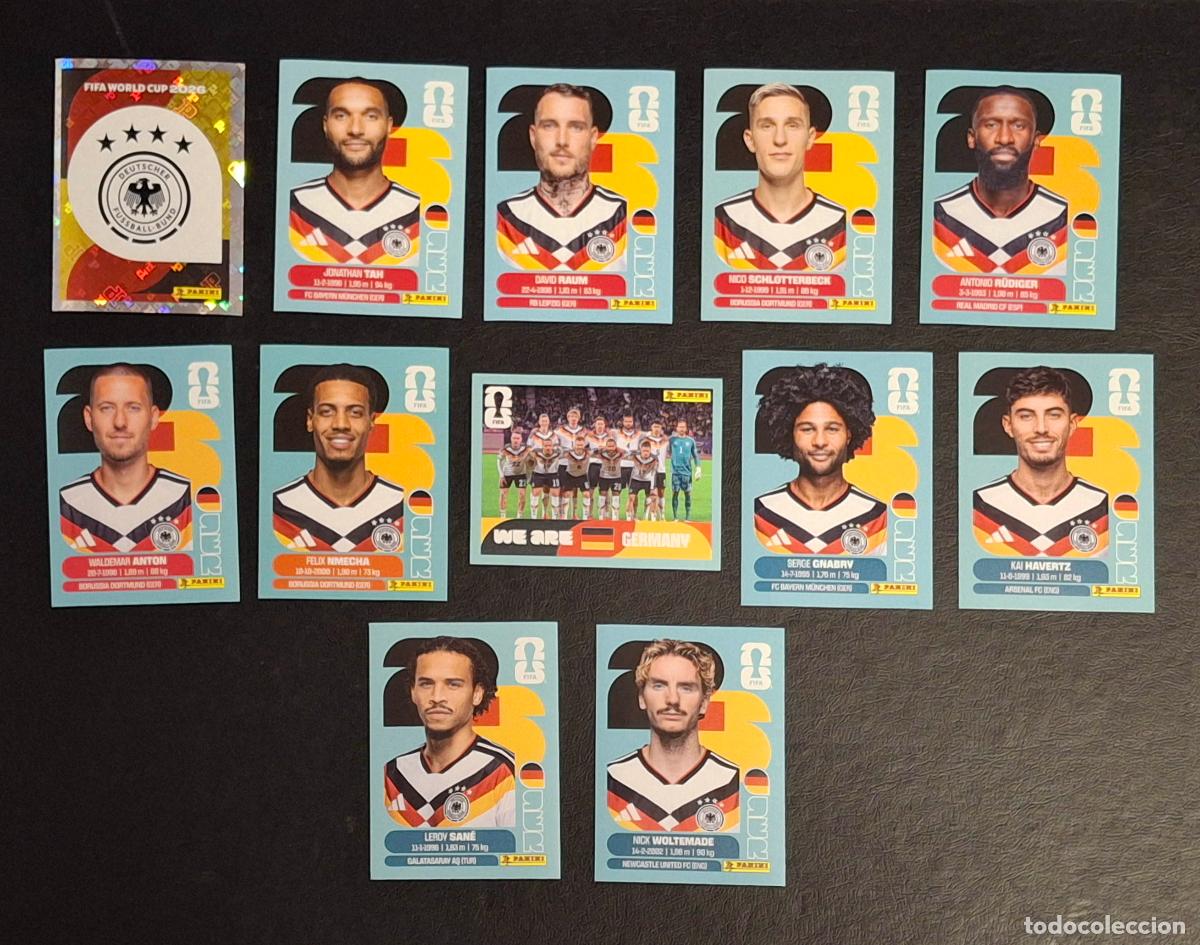 Fu&szlig;ball-Sticker: Alemania GER 12 cromos, Mundial de F&uacute;tbol 2026