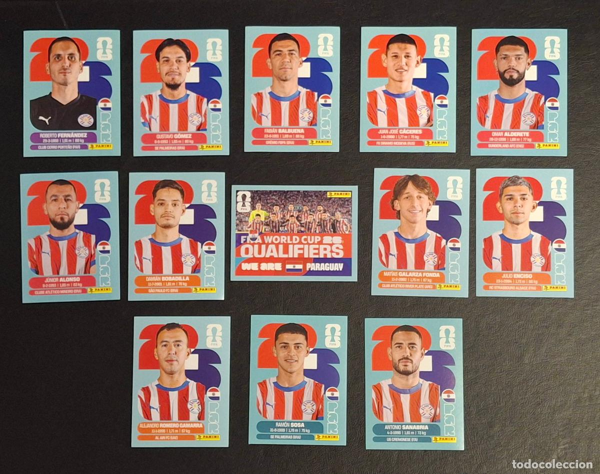 Football Stickers: Paraguay PAR 13 cromos, Mundial de F&uacute;tbol 2026