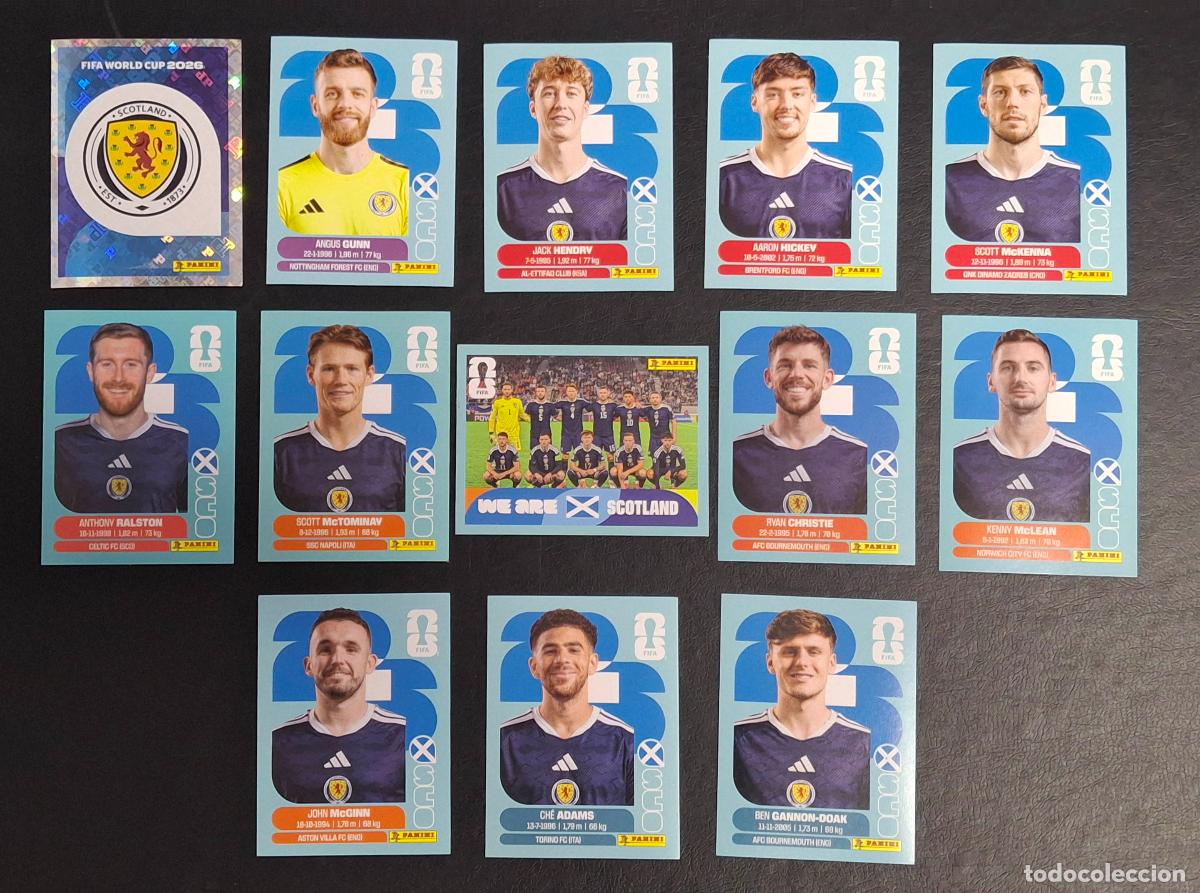 Football Stickers: Escocia SCO 13 cromos, Mundial de F&uacute;tbol 2026