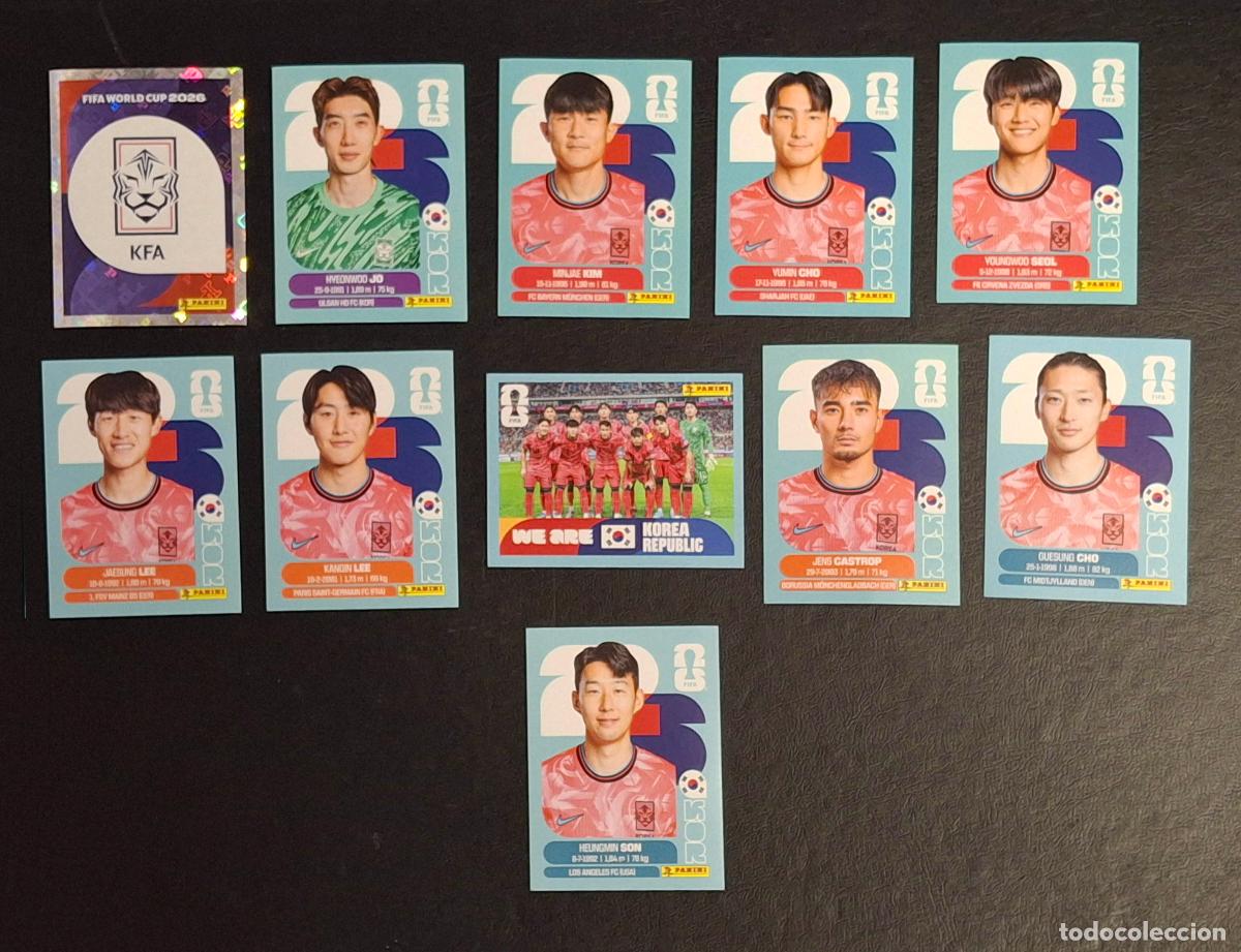 Football Stickers: Corea del Sur KOR 11 cromos, Mundial de F&uacute;tbol 2026
