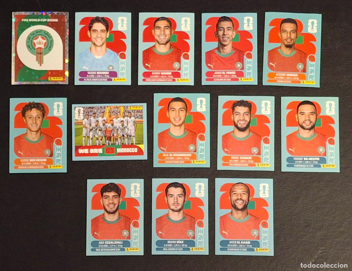 Football Stickers: Marruecos MAR 13 cromos, Mundial de F&uacute;tbol 2026