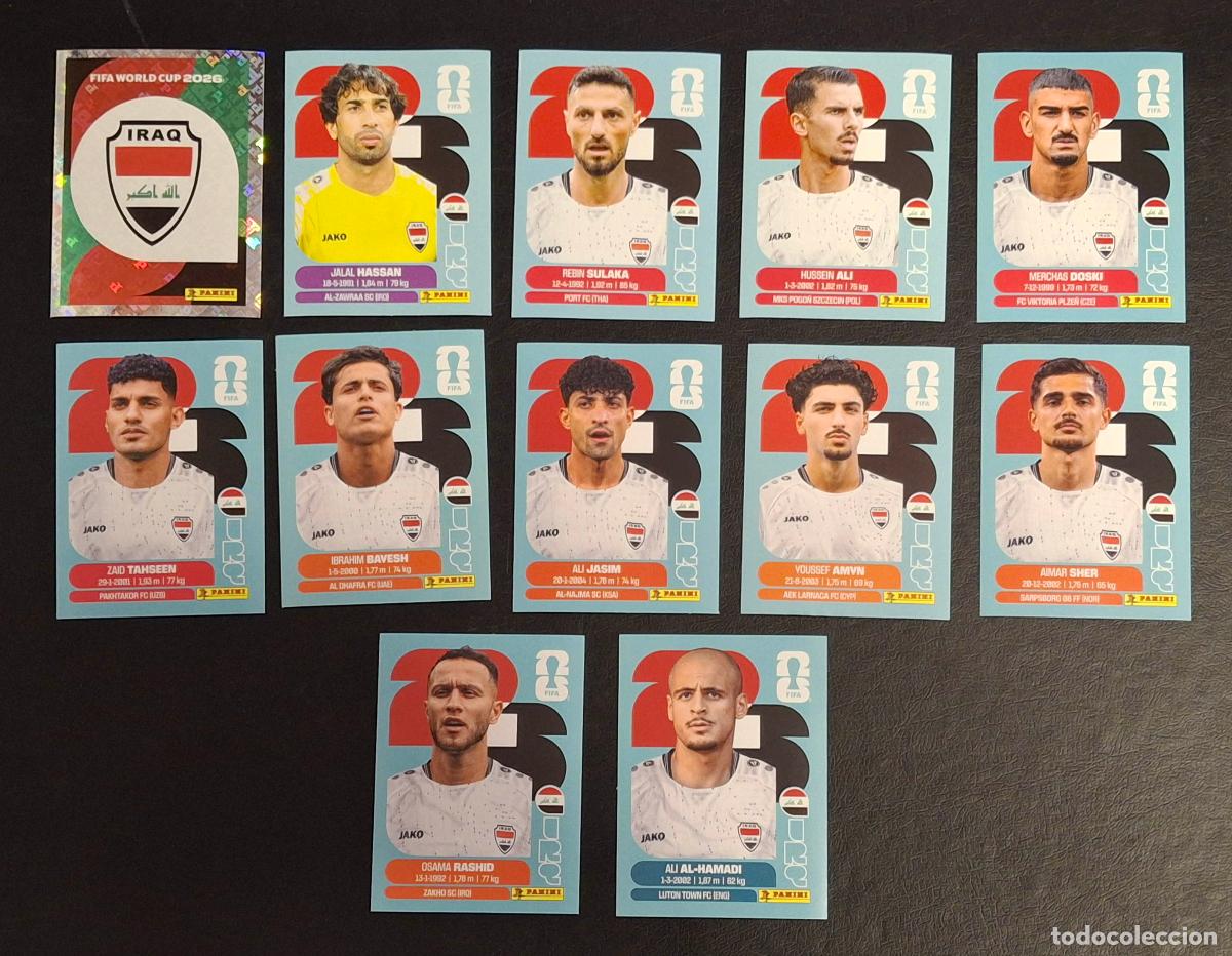 Football Stickers: Irak IRQ 12 cromos, Mundial de F&uacute;tbol 2026