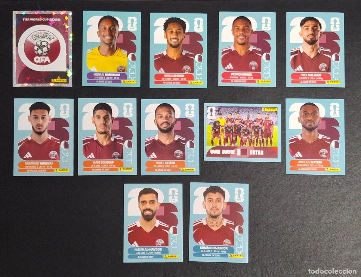 Football Stickers: Catar QAT 12 cromos, Mundial de F&uacute;tbol 2026