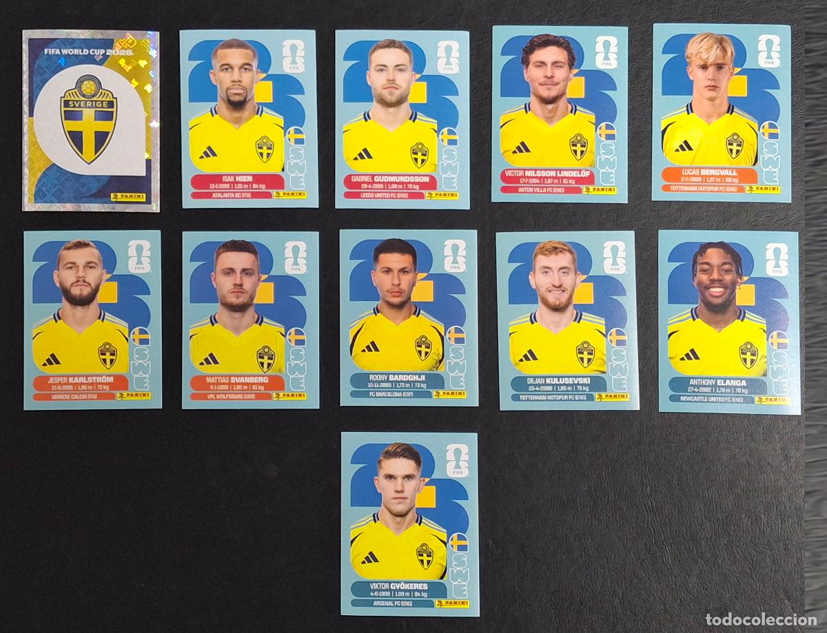 Football Stickers: Suecia SWE 11 cromos, Mundial de F&uacute;tbol 2026