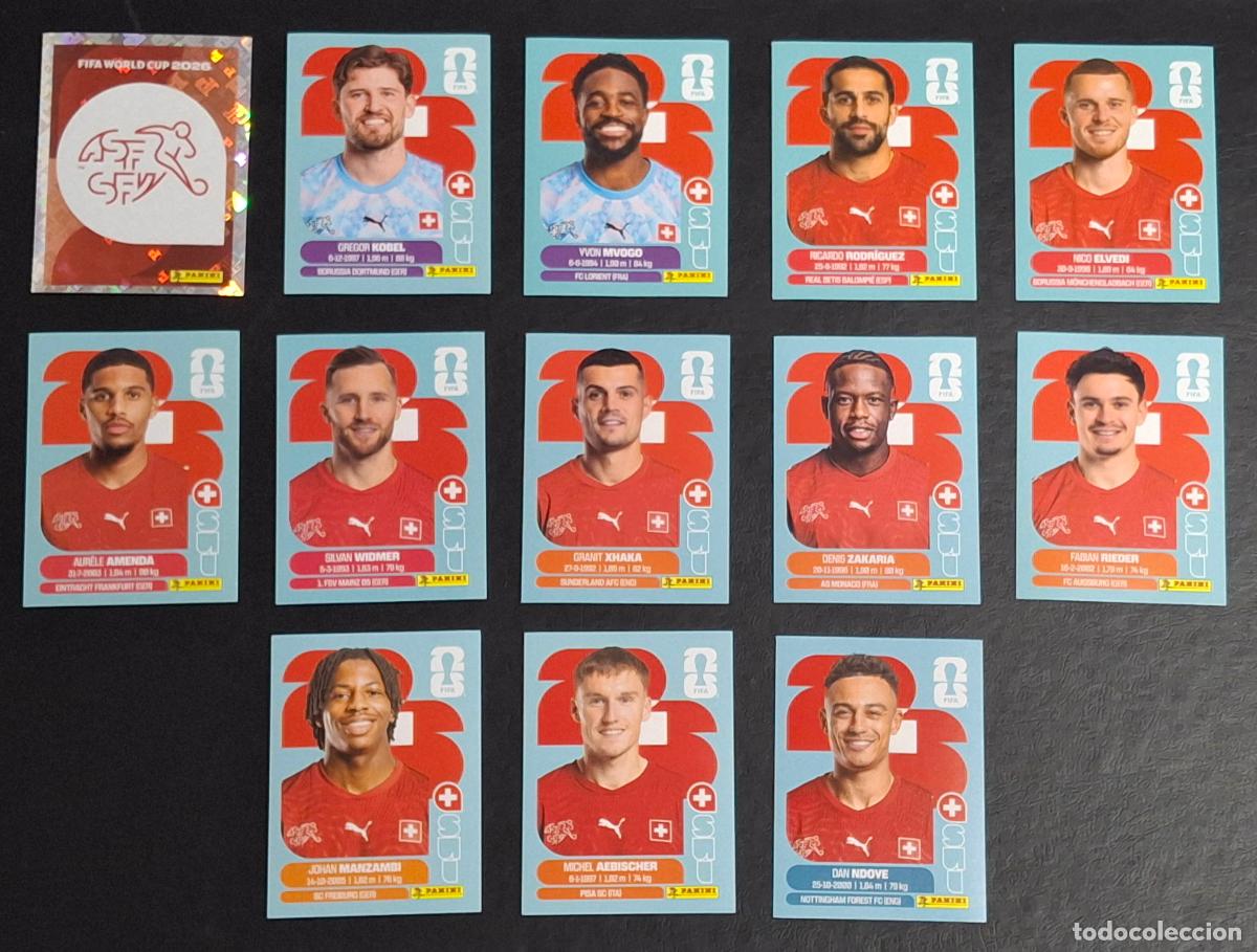 Football Stickers: Suiza SUI 13 cromos, Mundial de F&uacute;tbol 2026