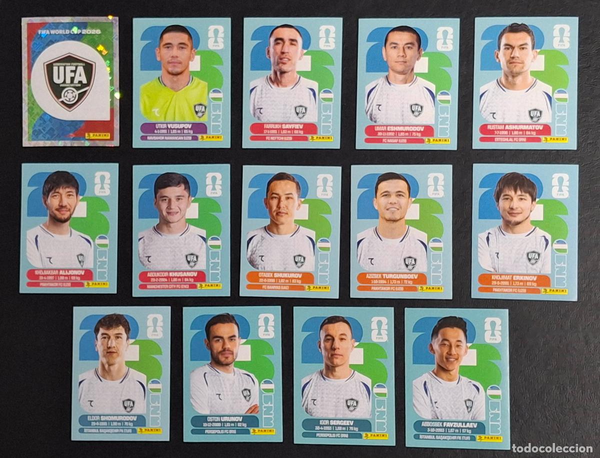 Football Stickers: Uzbekist&aacute;n UZB 14 cromos, Mundial de F&uacute;tbol 2026