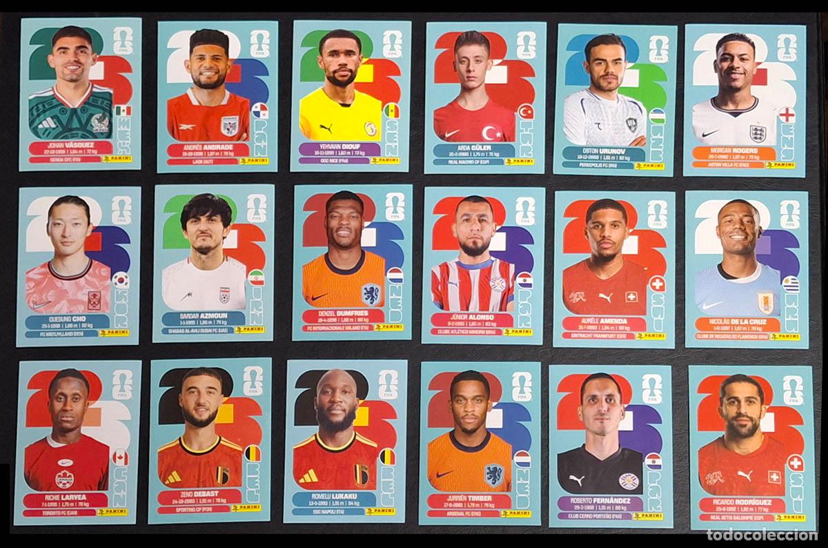 Cromos de f&uacute;tbol: 18 cromos diferentes del Mundial de F&uacute;tbol 2026, Mundial de F&uacute;tbol 2026