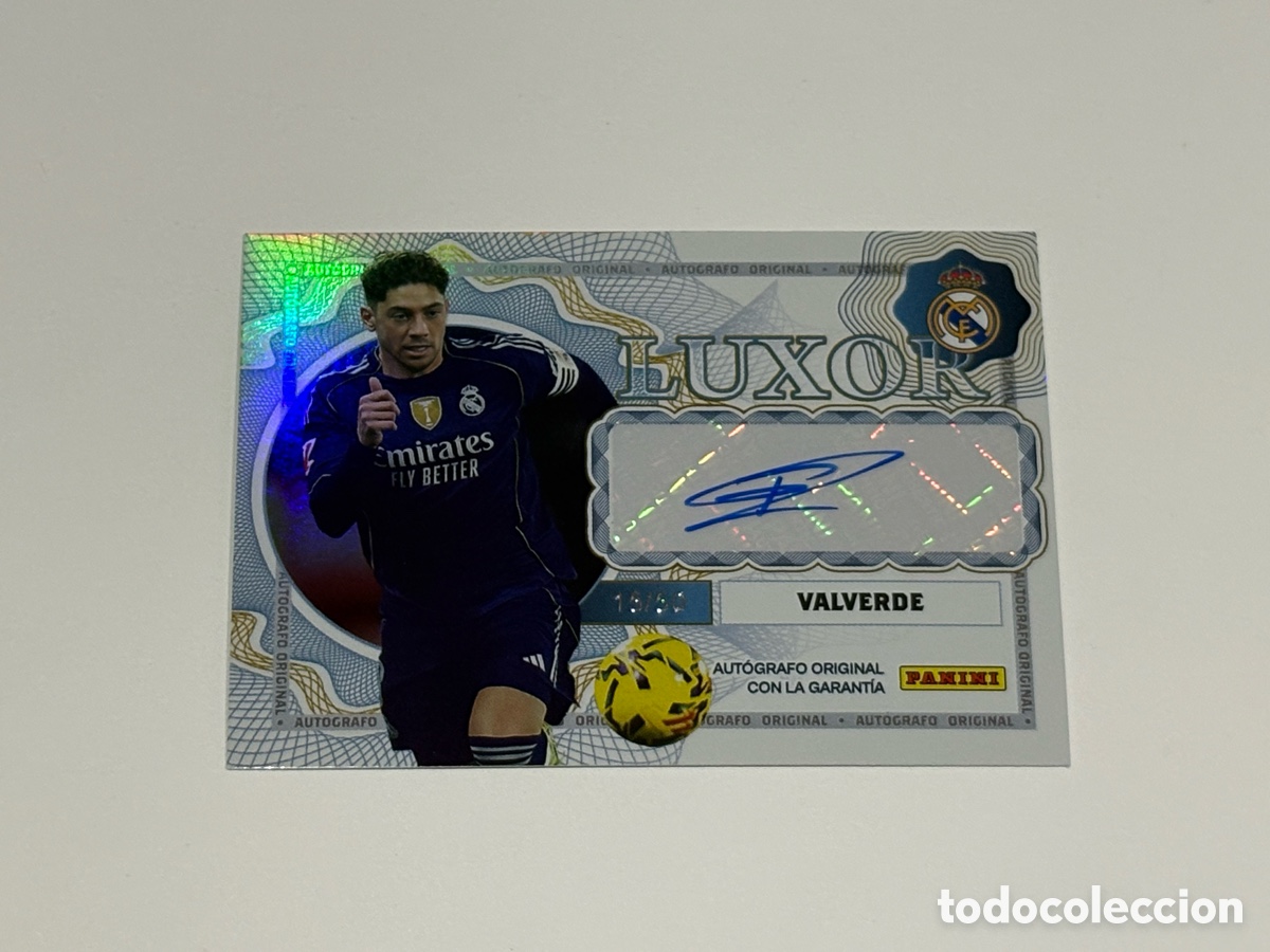 Cromos de f&uacute;tbol: Fede Valverde /50 Luxor Auto Autograph Original Real Madrid Panini Club