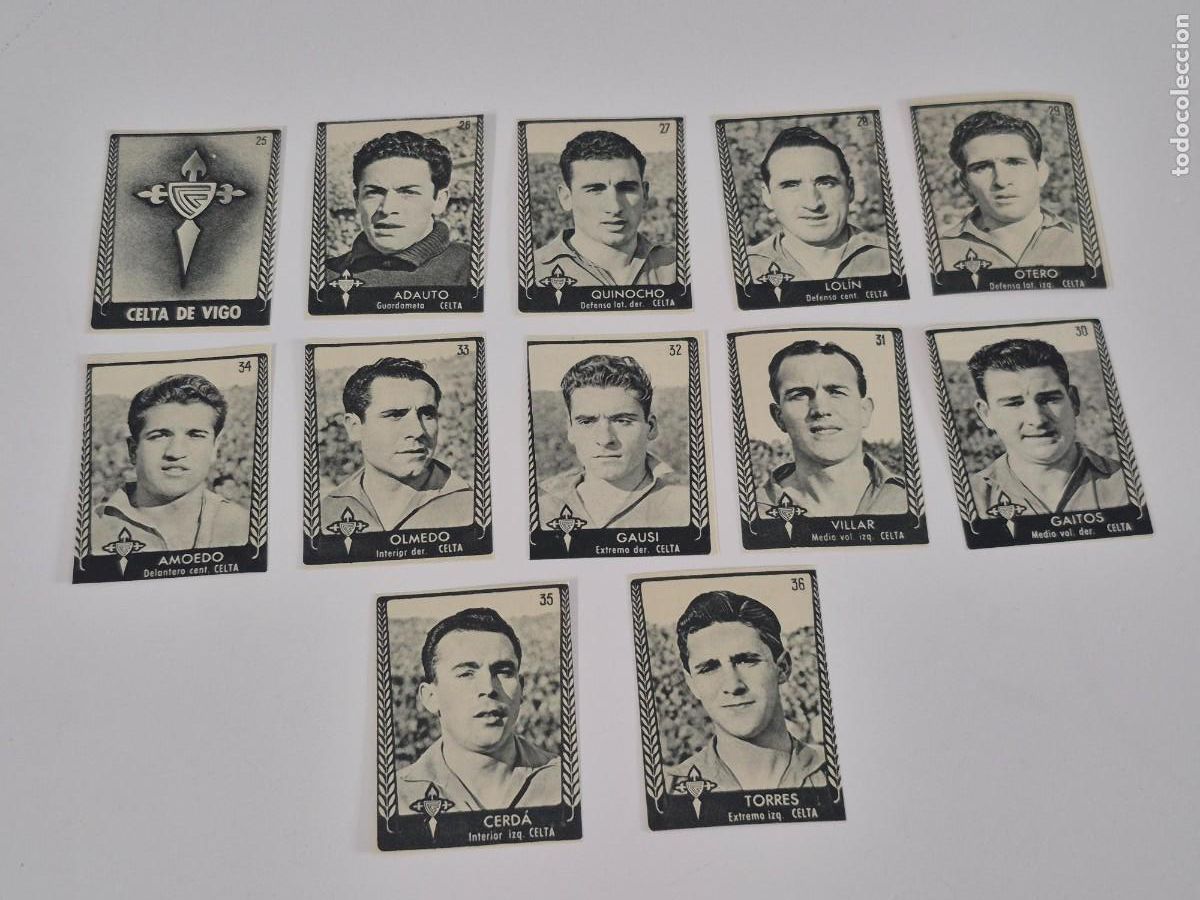 Cromos de f&uacute;tbol: CELTA DE VIGO COLECCION CROMOS A&Ntilde;OS 50 CARAMELOS TURMO FUTBOL LIGA FOOTBALL CARDS