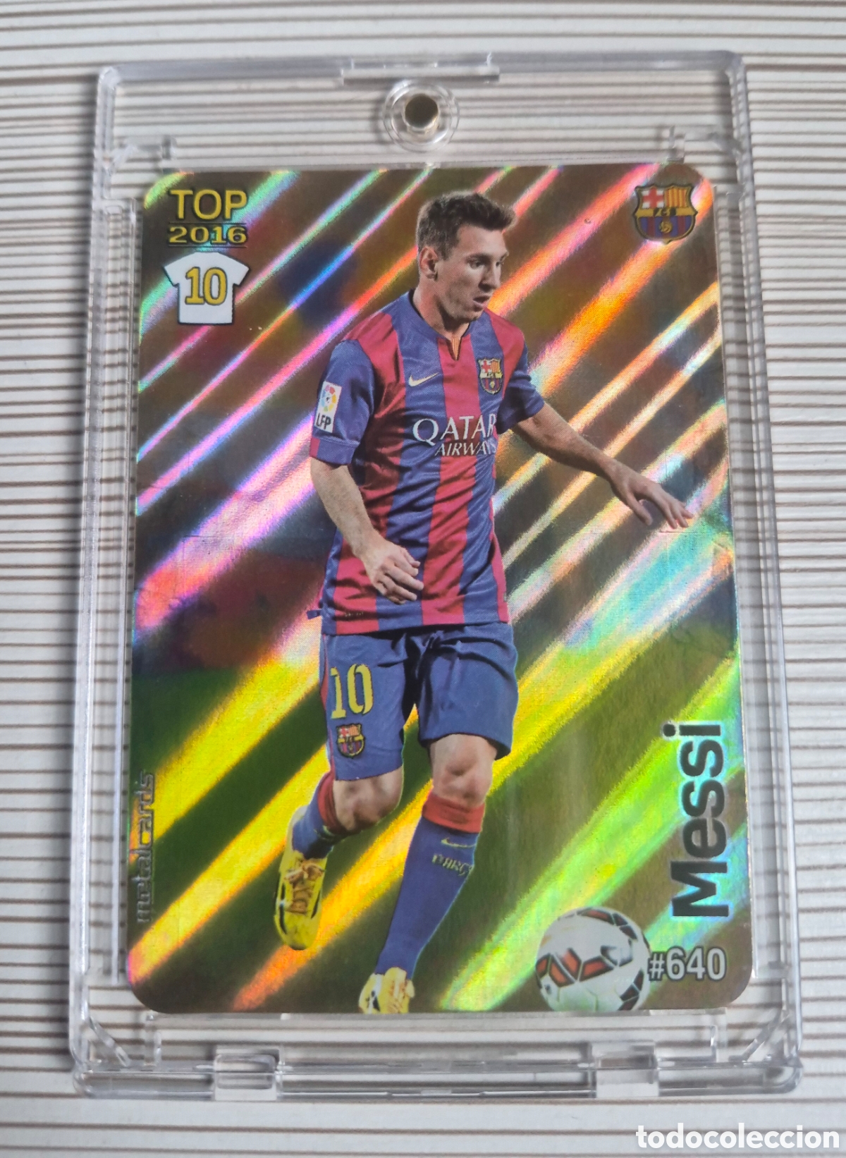 Cromos de f&uacute;tbol: MESSI TOP RAYAS DIAGONALES MUNDICROMO 2015 2016 IMPOLUTO!!