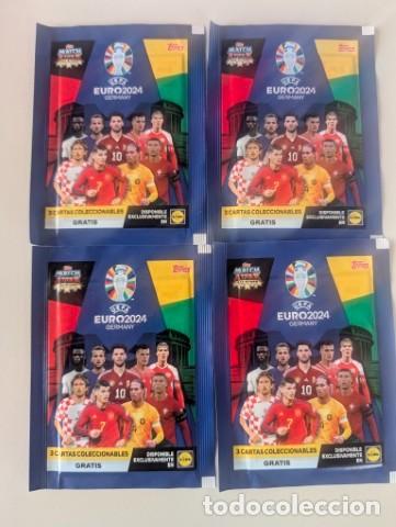 Cromos de f&uacute;tbol: CAMPEONATO DE EUROPA DE FUTBOL 2024 - 4 SOBRES CROMOS LIDL SIN ABRIR- OPORTUNIDAD