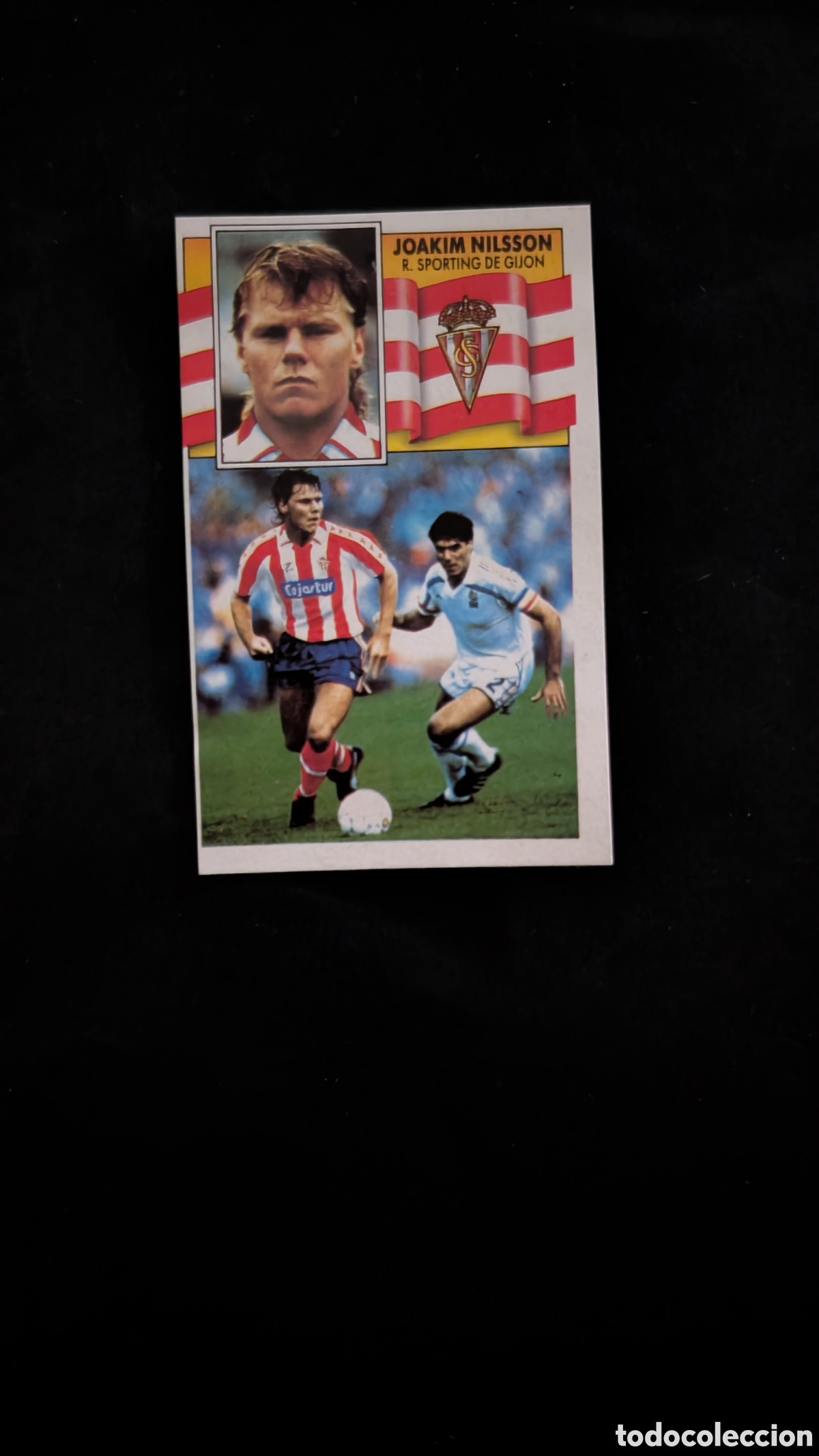 Fu&szlig;ball-Sticker: L2 JOAKIM NILSSON SPORTING GIJON COLOCA LIGA ESTE 1990/91 90 91 DESPEGADO