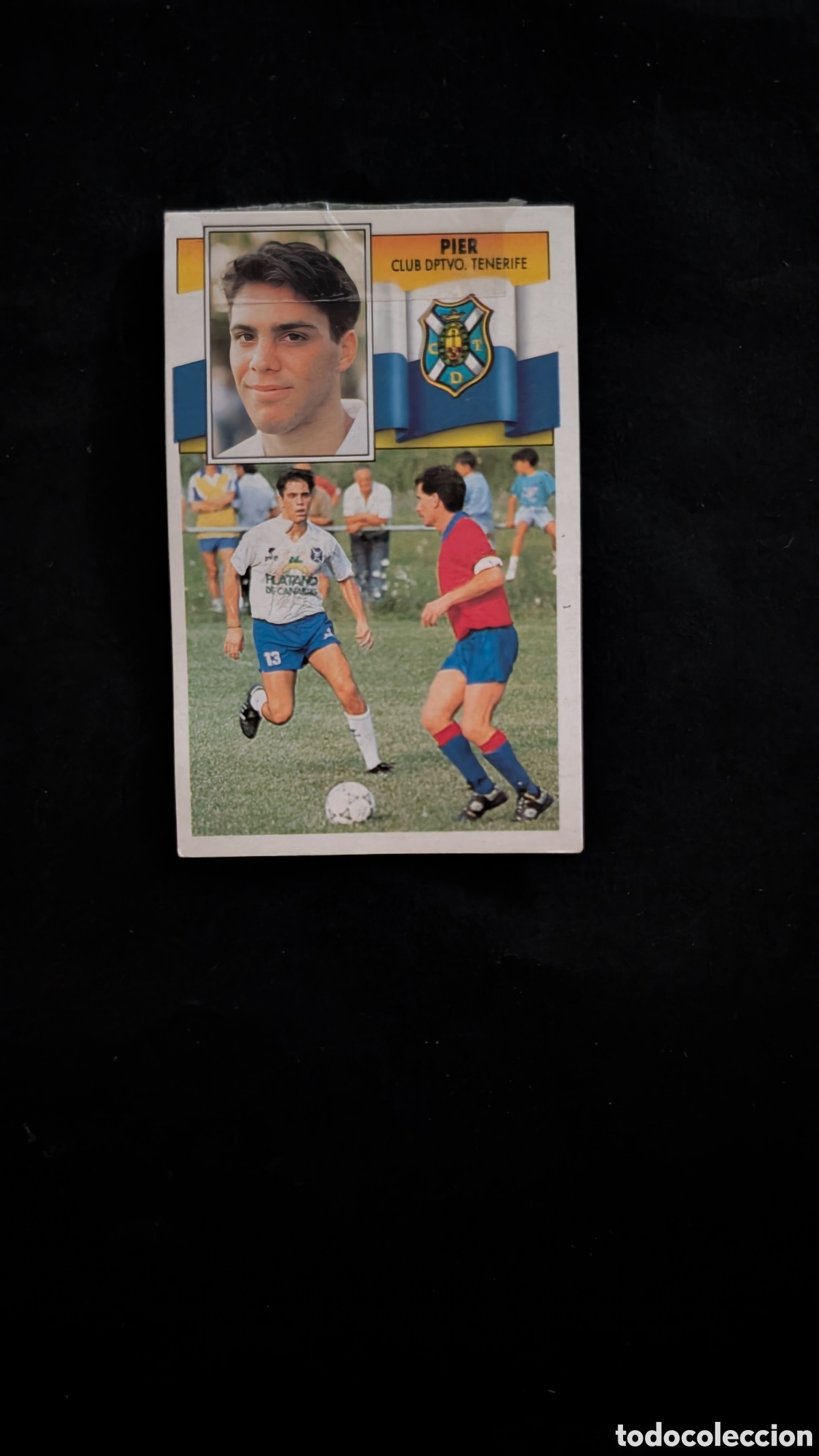 Fu&szlig;ball-Sticker: L2 PIER TENERIFE COLOCA LIGA ESTE 1990/91 90 91 NUNCA PEGADO RESTOS CELO FRONTAL