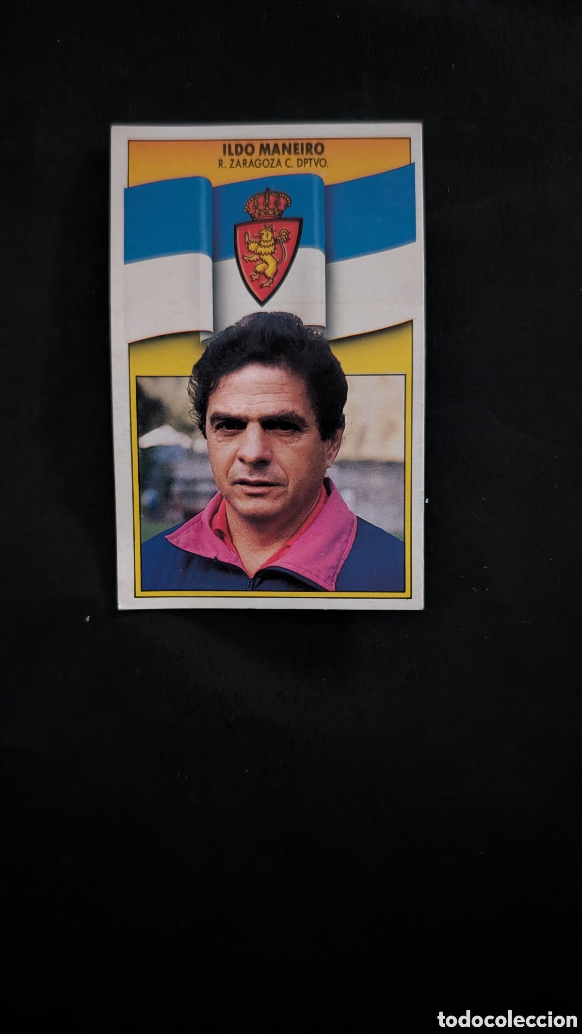 Football Stickers: L2 ILDO MANEIRO ENTRENADOR ZARAGOZA LIGA ESTE 1990/91 90 91 DESPEGADO