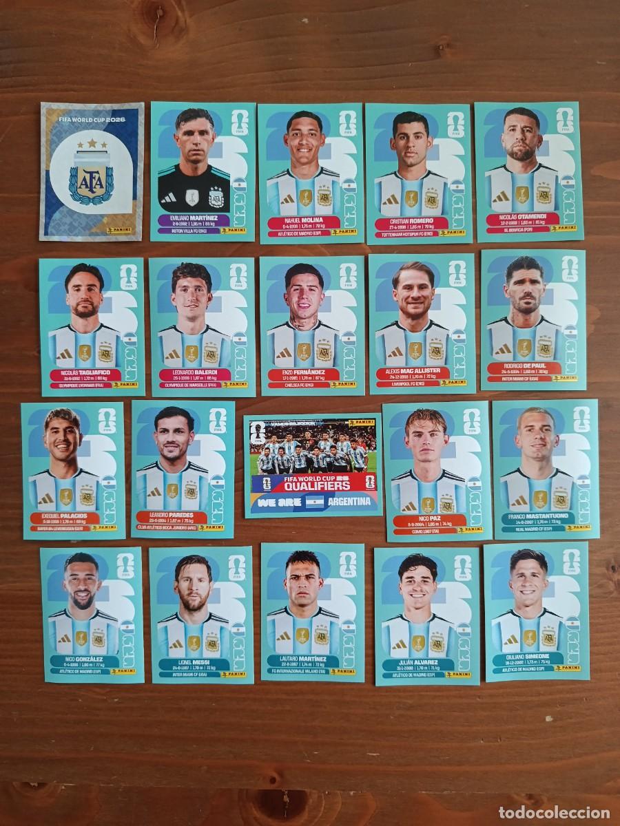 Cromos de f&uacute;tbol: FIFA WORLD CUP MUNDIAL 2026 PANINI. #LOTE 20 CROMOS ARGENTINA (COMPLETO) INCLUYE MESSI