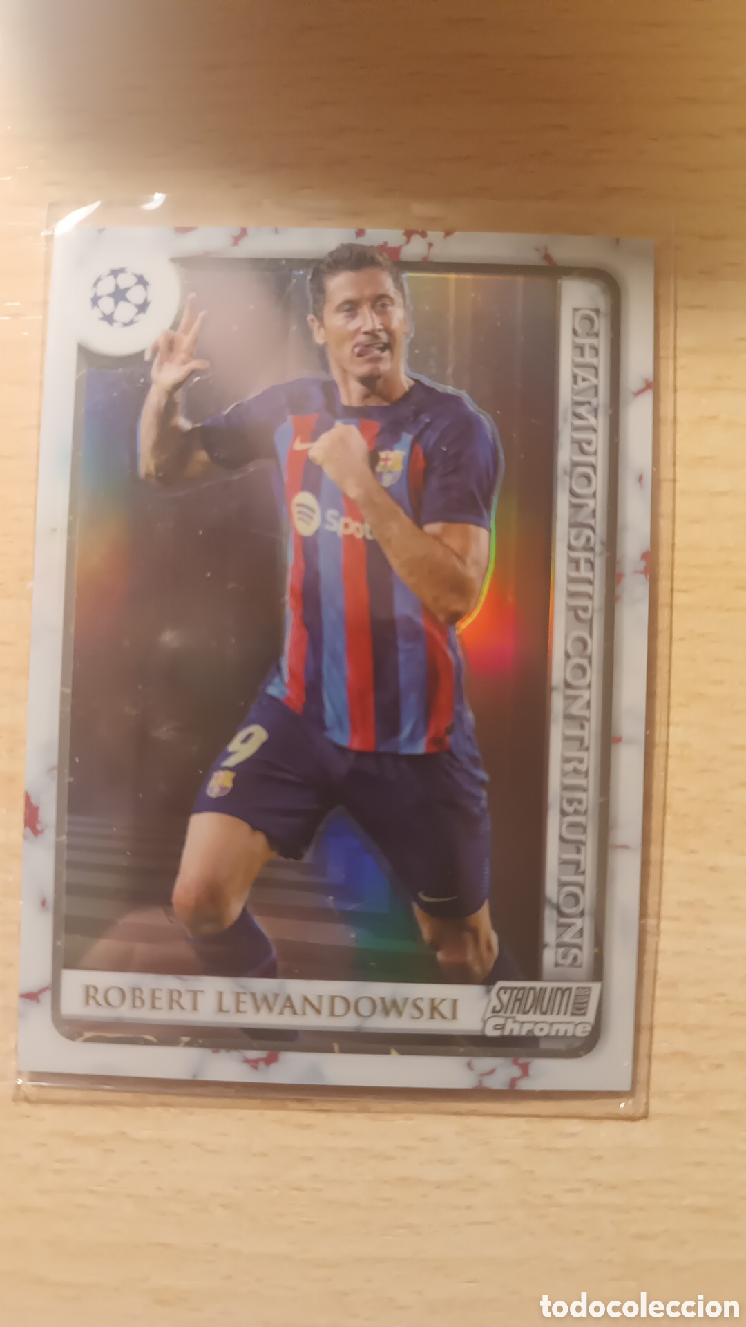 Cromos de f&uacute;tbol: CC-RLE ROBERT LEWANDOWSKI CHAMPIONSHIP CONTRIBUTIONS FC BARCELONA TOPPS STADIUM CLUB CHROME 2022 23