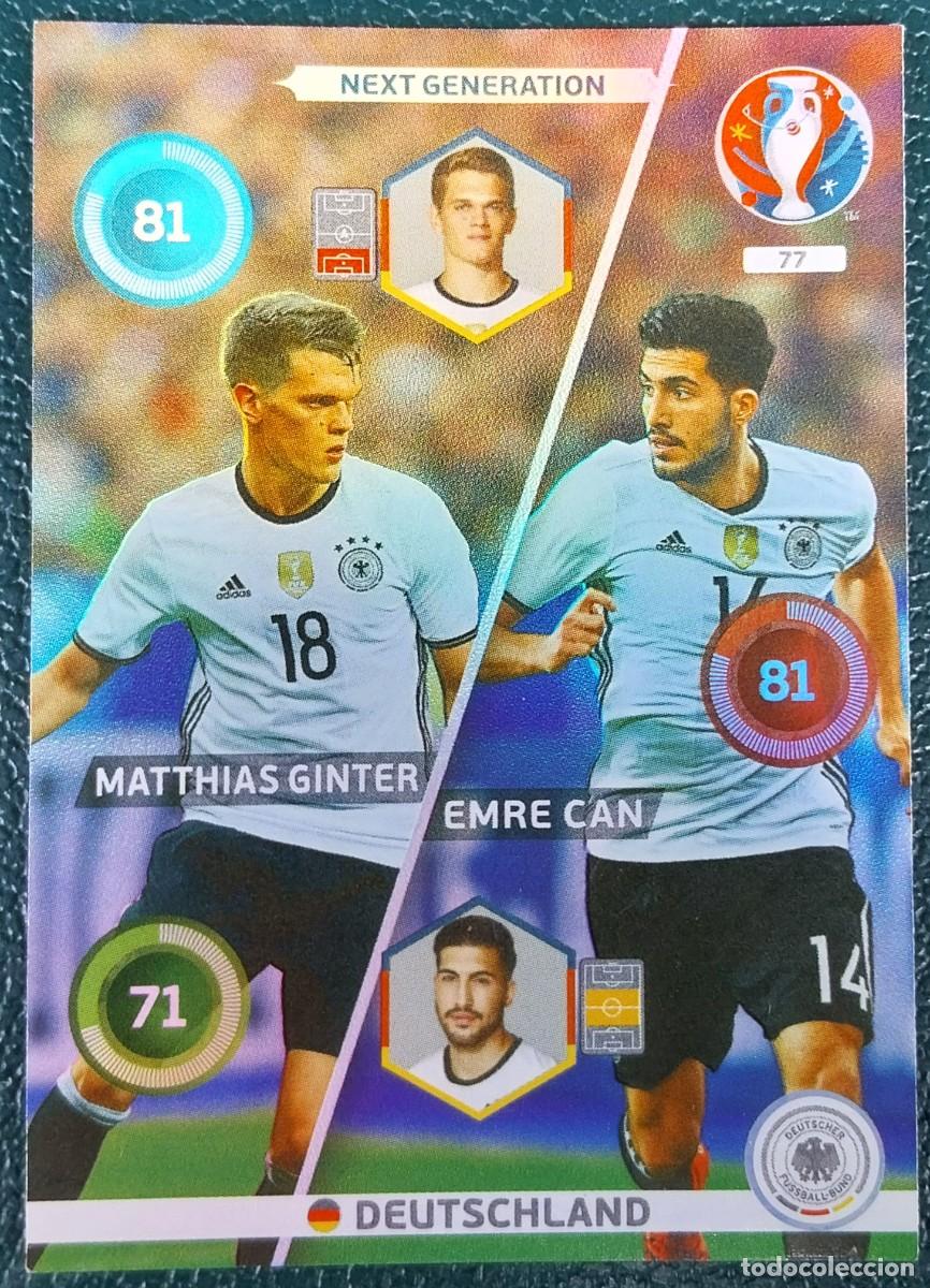 Cromos de f&uacute;tbol: 77 MATTHIAS GINTER / EMRE CAN ALEMANIA FICHAS ALBUM ADRENALYN XL EUROCOPA FRANCIA 2016