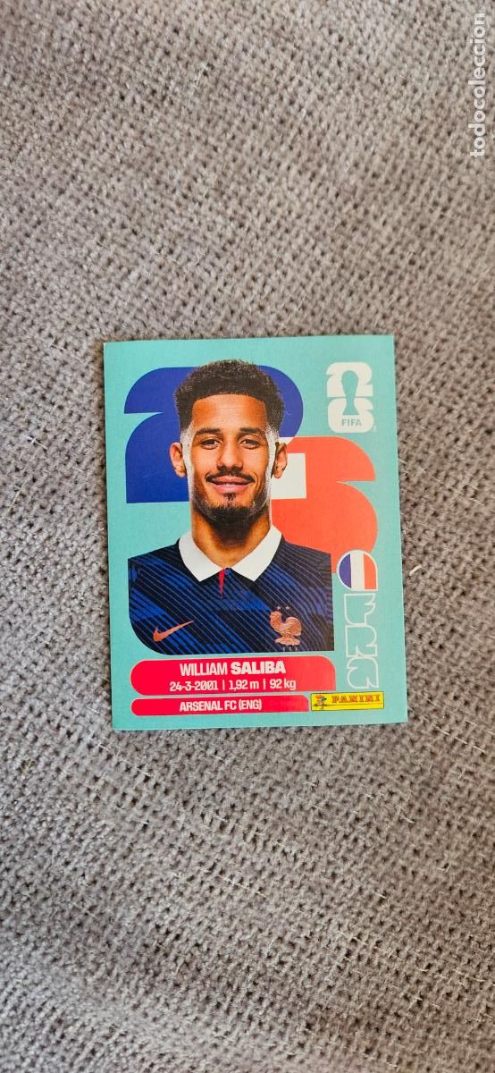 Cartes &agrave; collectionner de Football: francia Saliba 4 world cup mundial fifa panini 2026 26 sin pegar trading card
