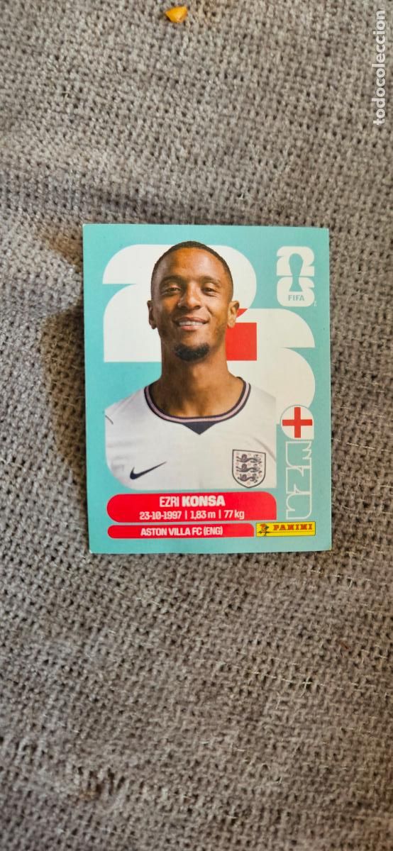 Cromos de f&uacute;tbol: inglaterra Konsa 5 world cup mundial fifa estados unidos, canad&aacute; mexico panini 2026 26 sin pegar tra
