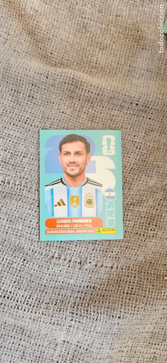 Cartes &agrave; collectionner de Football: Argentina Paredes 12 world cup mundial fifa estados unidos, canad&aacute; mexico panini 2026 26 sin pegar t
