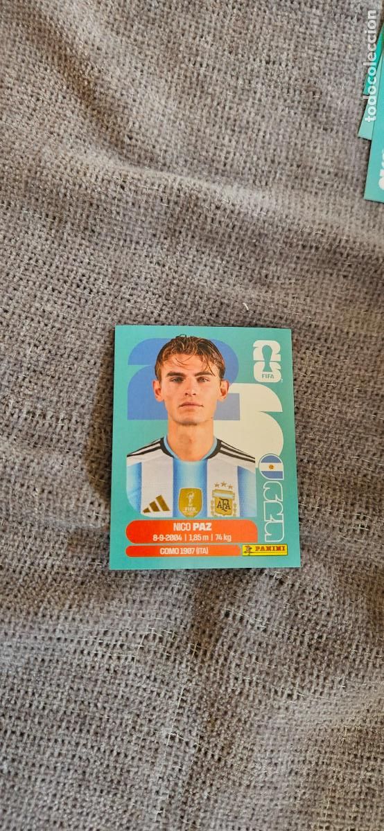 Cromos de f&uacute;tbol: Argentina Nico Paz 14 world cup mundial fifa estados unidos, canad&aacute; mexico panini 2026 26 sin pegar