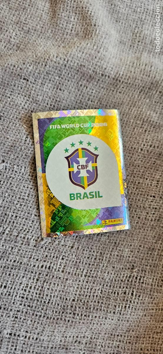 Cromos de f&uacute;tbol: Escudo Brasil world cup mundial fifa estados unidos, canad&aacute; mexico panini 2026 26 sin pegar trading