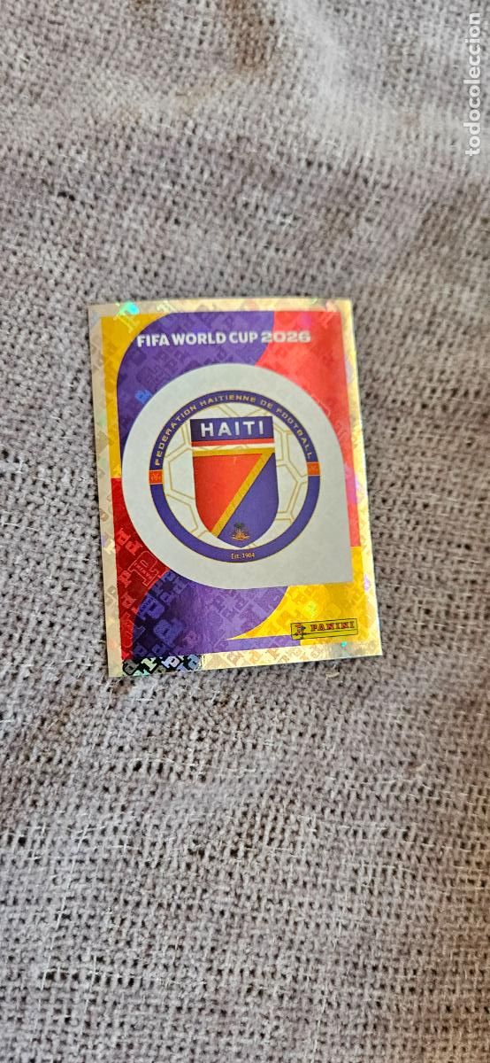 Cromos de f&uacute;tbol: Escudo Hait&iacute; world cup mundial fifa estados unidos, canad&aacute; mexico panini 2026 26 sin pegar trading c