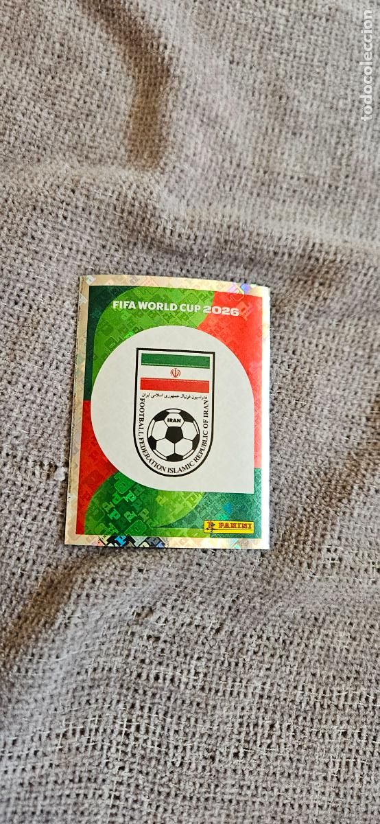 Fu&szlig;ball-Sticker: Escudo Ir&aacute;n world cup mundial fifa estados unidos, canad&aacute; mexico panini 2026 26 sin pegar trading ca