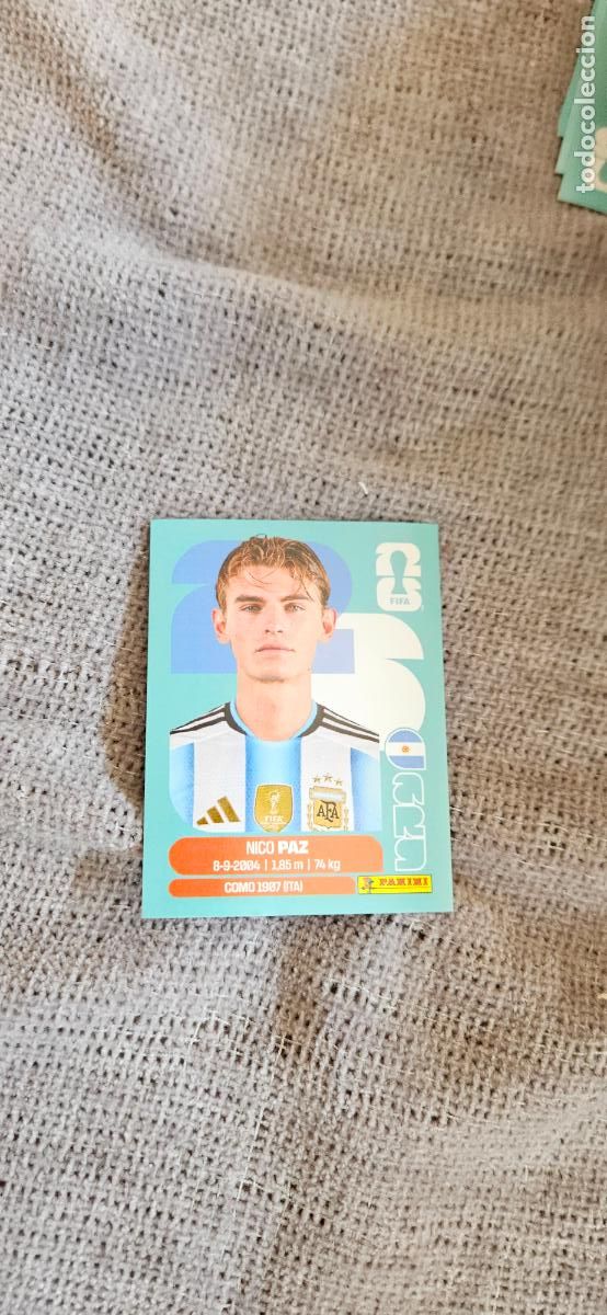 Football Stickers: Argentina Nico Paz 14 world cup mundial fifa estados unidos, canad&aacute; mexico panini 2026 26 sin pegar