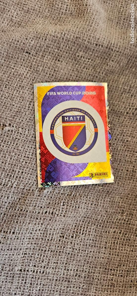 Cromos de f&uacute;tbol: Escudo Hait&iacute; world cup mundial fifa estados unidos, canad&aacute; mexico panini 2026 26 sin pegar trading c