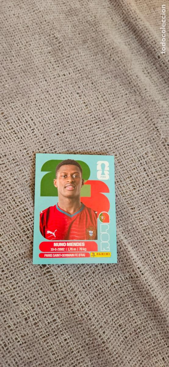 Football Stickers: Portugal Nuno Mendes 7 world cup mundial fifa estados unidos, canad&aacute; mexico panini 2026 26 sin pegar