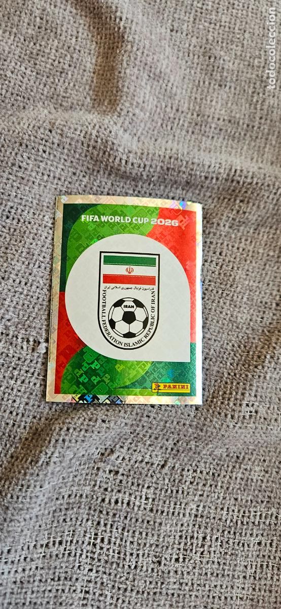 Cromos de f&uacute;tbol: Escudo Ir&aacute;n world cup mundial fifa estados unidos, canad&aacute; mexico panini 2026 26 sin pegar trading ca