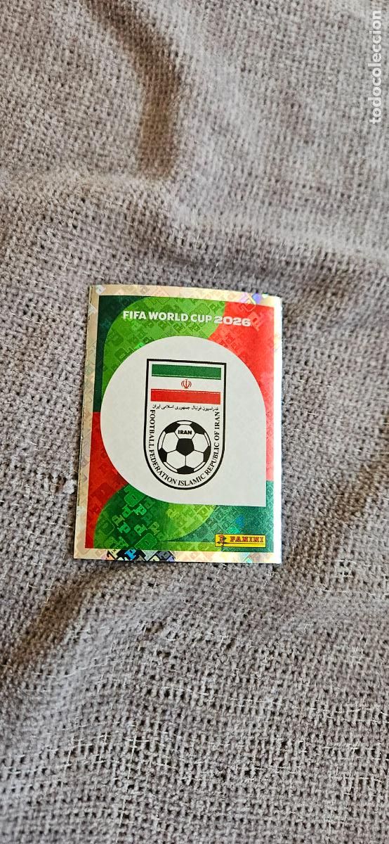 Cromos de f&uacute;tbol: Escudo Ir&aacute;n world cup mundial fifa estados unidos, canad&aacute; mexico panini 2026 26 sin pegar trading ca