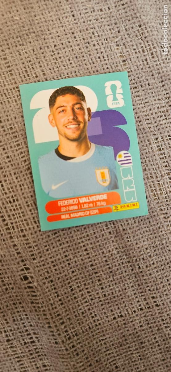 Cartes &agrave; collectionner de Football: Uruguay Valverde 10 world cup mundial fifa estados unidos, canad&aacute; mexico panini 2026 26 sin pegar tr