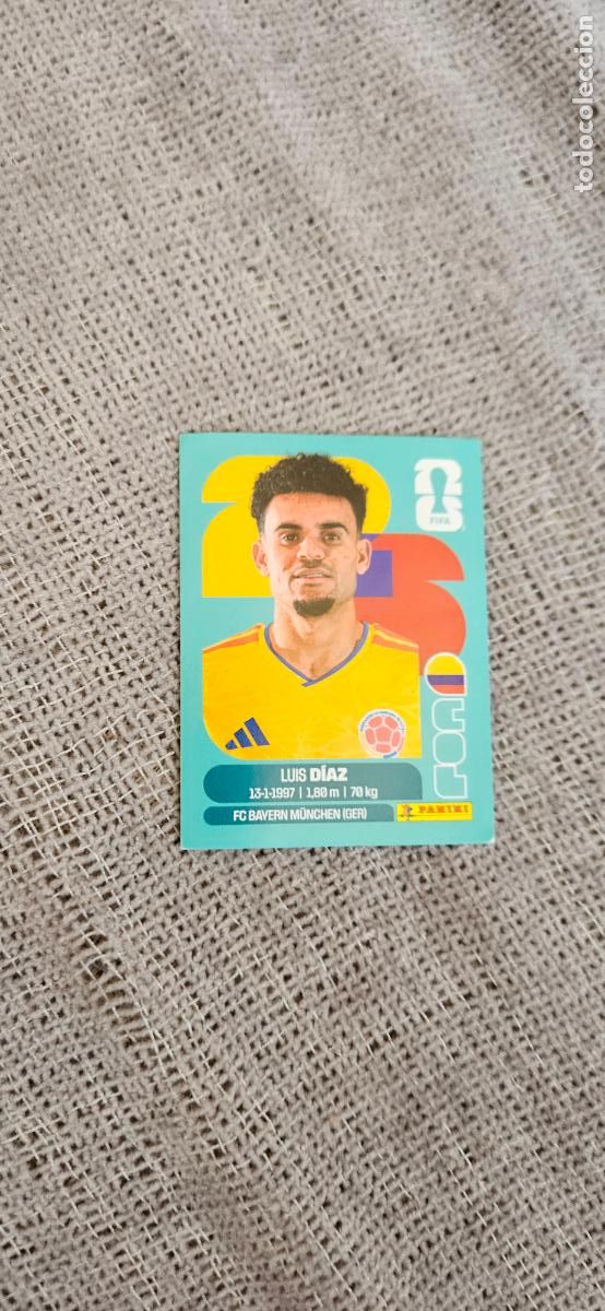 Cromos de f&uacute;tbol: Colombia Luis d&iacute;az 20 world cup mundial fifa estados unidos, canad&aacute; mexico panini 2026 26 sin pegar