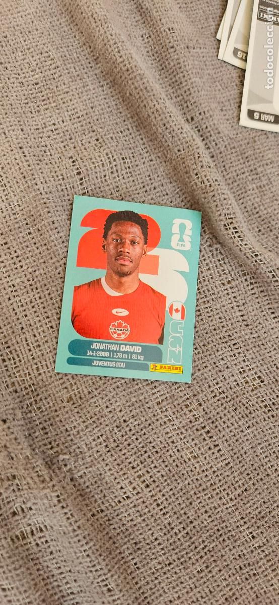 Cromos de f&uacute;tbol: Canad&aacute; Jonathan David world cup mundial fifa estados unidos, canad&aacute; mexico panini 2026 26 sin pegar
