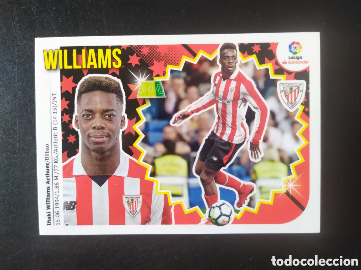 Cromos de f&uacute;tbol: Liga este 2018 2019 18 19 panini Williams n&ordm; 15 Athletic Bilbao