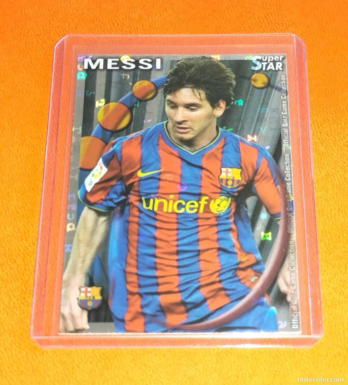 Cromos de f&uacute;tbol: 25 LIONEL MESSI SUPERSTAR BRILLO LETRAS FC BARCELONA CARD MUNDICROMO LIGA QUIZ GAME 2010 2011 10 11
