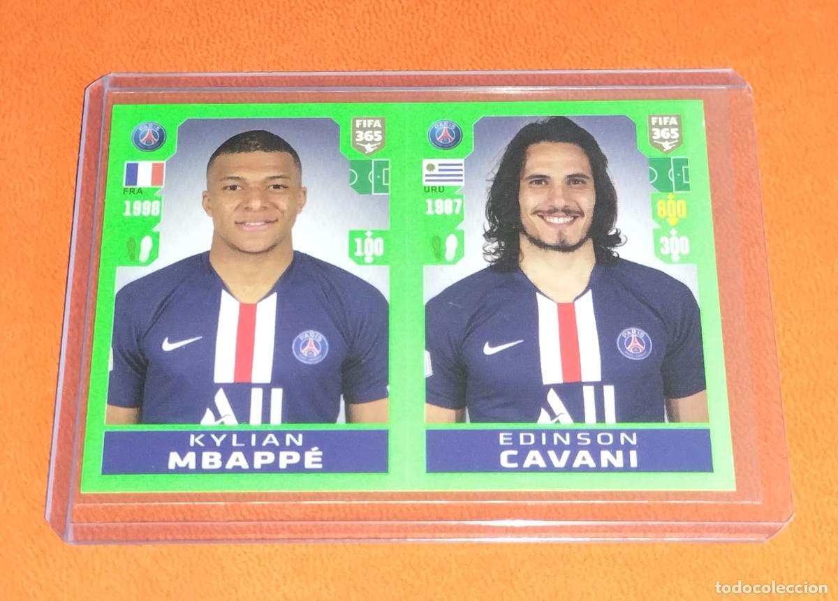 Cromos de f&uacute;tbol: 147 MBAPPE Y CAVANI PARIS SAINT-GERMAIN VERSION BLUE BACK STICKER FIFA 365 19 20 2019 2020