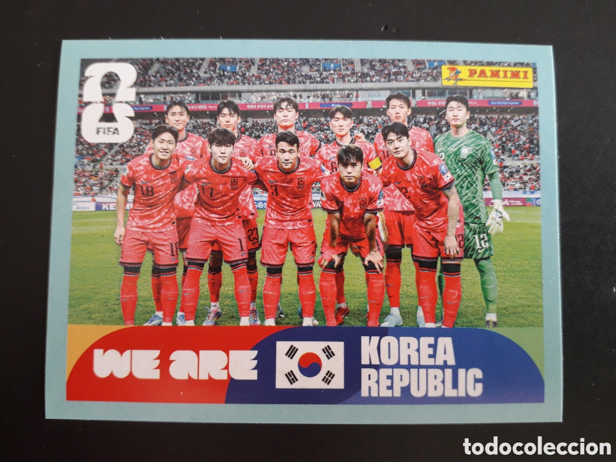 Cromos de f&uacute;tbol: EQUIPO COREA DEL SUR KOR 13 MUNDIAL F&Uacute;TBOL 2026 FIFA WORLD CUP PANINI SIN PEGAR PEDIDO M&Iacute;NIMO 3&euro;