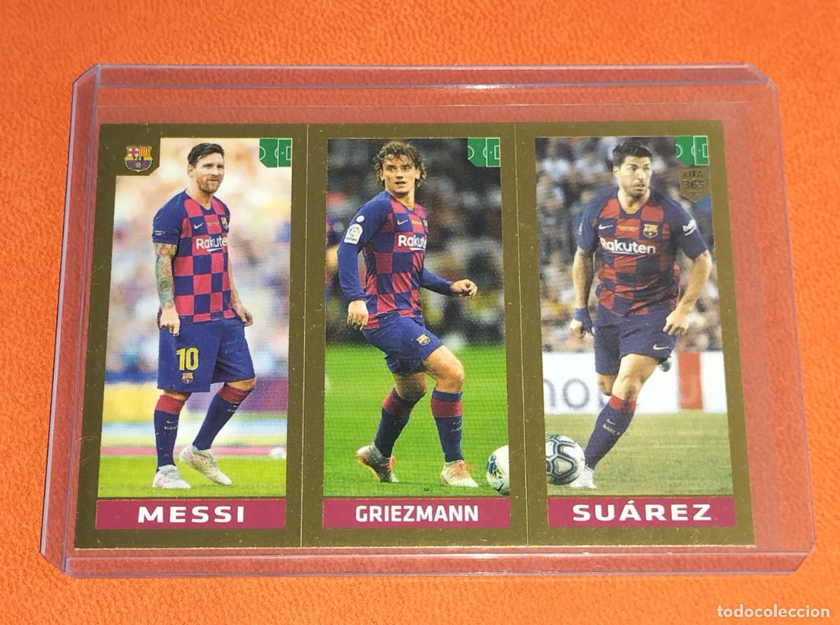 Cartes &agrave; collectionner de Football: 98 MESSI GRIEZMANN LUIS SUAREZ FC BARCELONA VERSION BLUE BACK STICKER FIFA 365 19 20 2019 2020