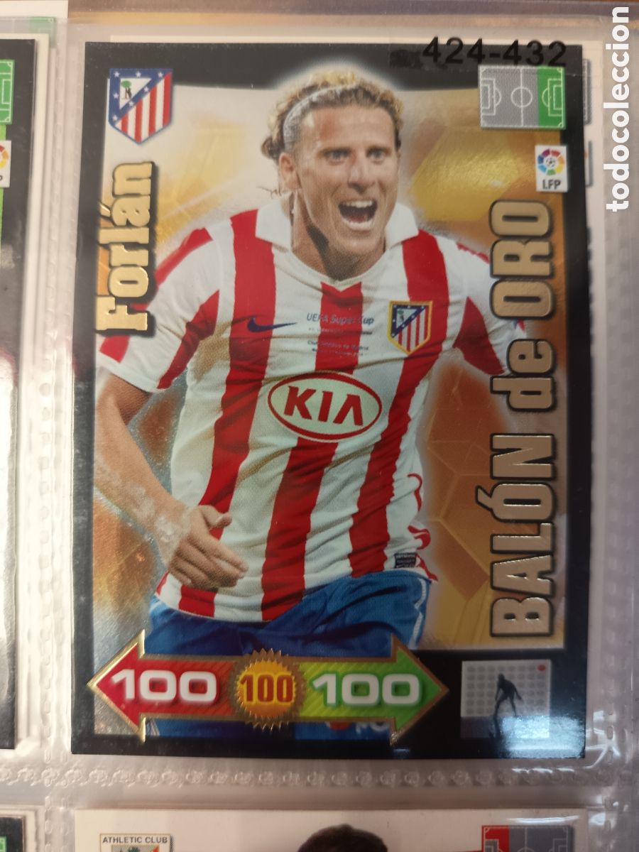Cartes &agrave; collectionner de Football: ADRENALYN LIGA 2010 2011 BALON DE ORO FORLAN ATLETICO DE MADRID