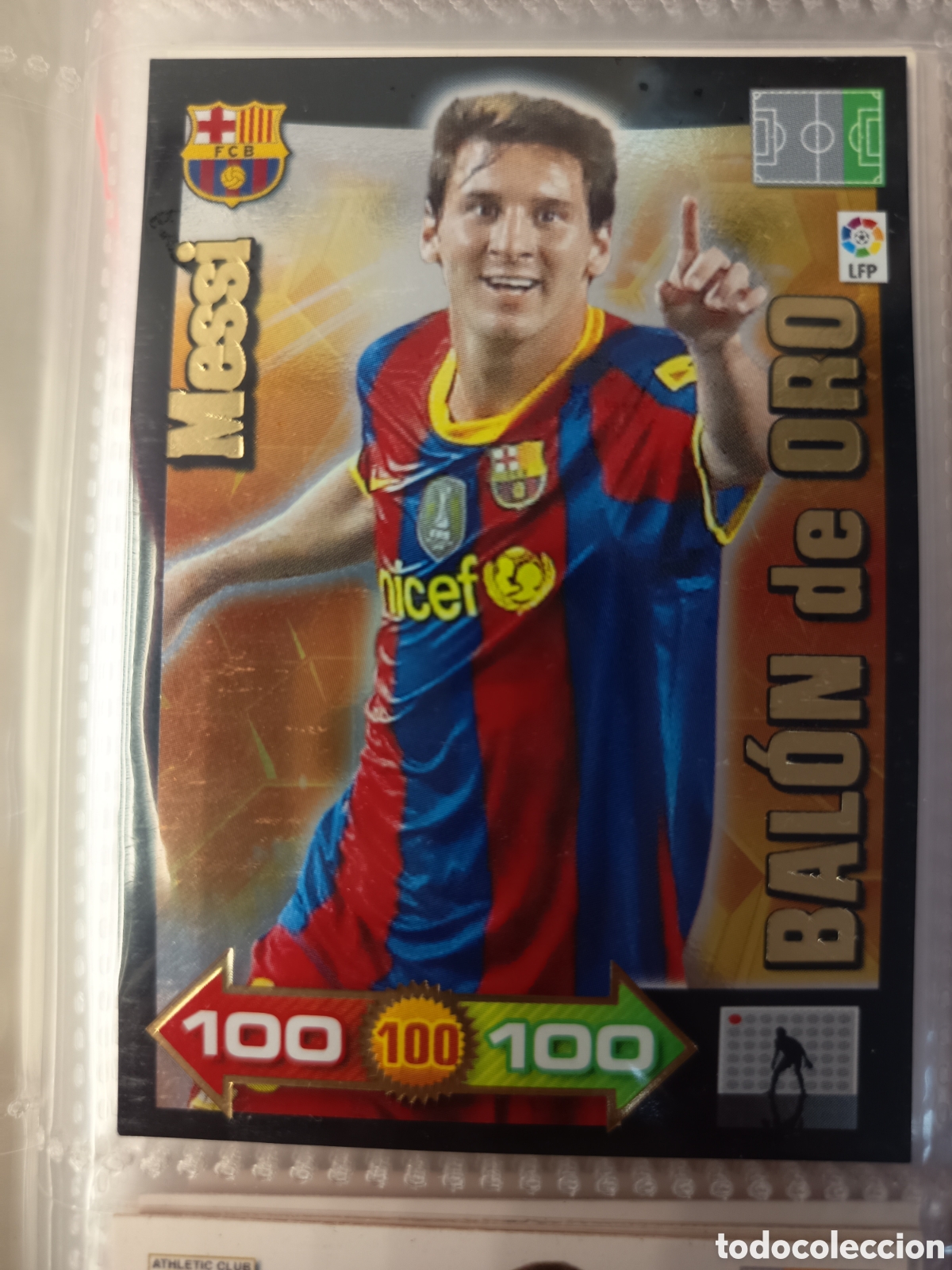 Cromos de f&uacute;tbol: ADRENALYN LIGA 2010 2011 BALON DE ORO MESSI BARCELONA