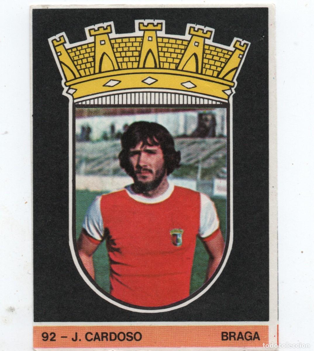 Cromos de f&uacute;tbol: PORTUGAL VINTAGE FOOTBALL STICKER # 92 J. CARDOSO - SPORTING DE BRAGA, NORMAL CONDITION