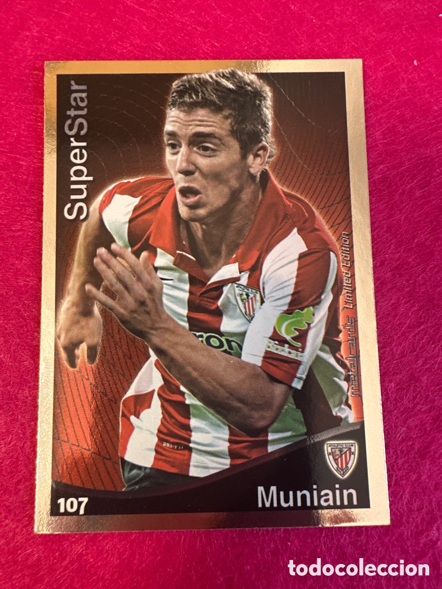 Cromos de f&uacute;tbol: 107 MUNIA&Iacute;N (ATHLETIC BILBAO)SUPERSTAR BRILLO LISO MUNDICROMO 2015 QUIZ LIGA 14 15 LIMITED EDITION