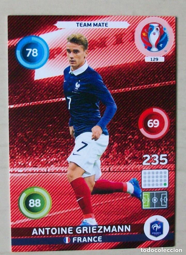 Cromos de f&uacute;tbol: 129 GRIEZMANN FRANCIA FICHAS ALBUM ADRENALYN XL EUROCOPA FRANCIA 2016