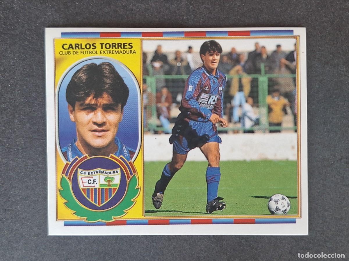 Cromos de f&uacute;tbol: L4 CARLOS TORRES C. F. EXTREMADURA LIGA ESTE 1996 1997 96 97 NUNCA PEGADO SIN PEGAR