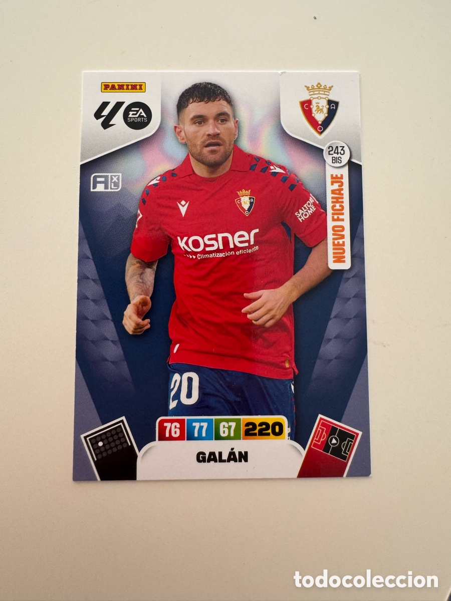 Cromos de f&uacute;tbol: PANINI ADRENALYN XL LIGA 2025-2026 25-26 &ndash; Javi Gal&aacute;n CA Osasuna N&ordm; 243 BIS