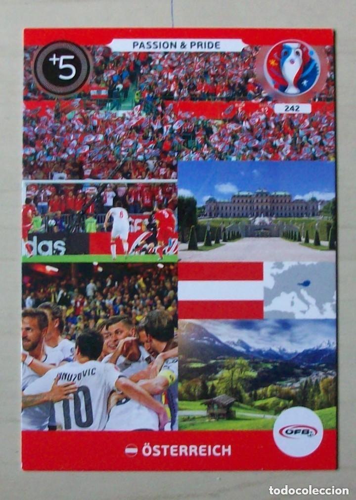 Cromos de f&uacute;tbol: 242 PASSION PRIDE AUSTRIA FICHAS ALBUM ADRENALYN XL EUROCOPA FRANCIA 2016