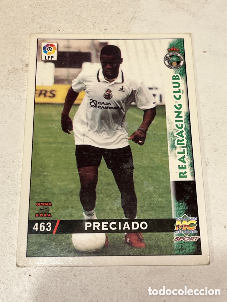 Cromos de f&uacute;tbol: Cromo Mundi Cromo Sport N&deg;463 Preciado Real Racing Club Liga 98-99